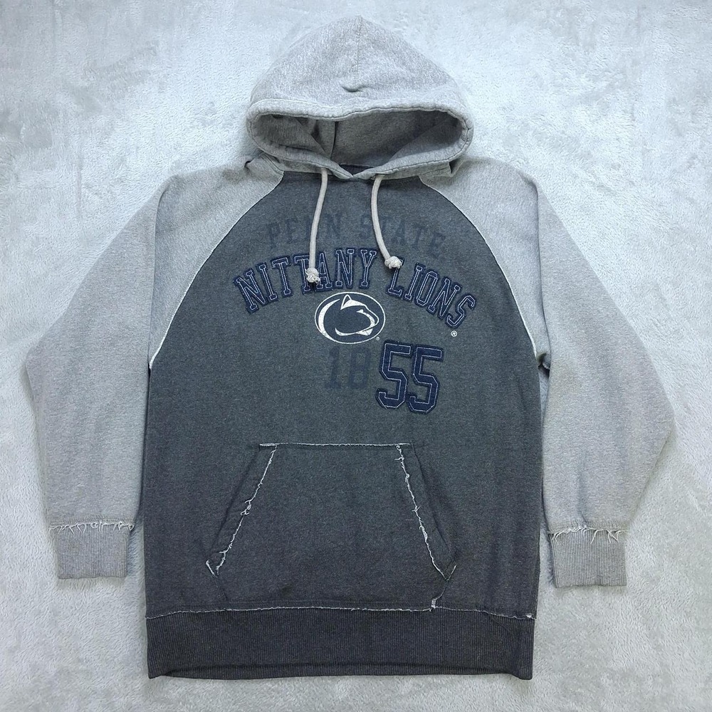 J. America Vintage Penn State Nittany Lions Mens Medium Distressed Gray Hoodie